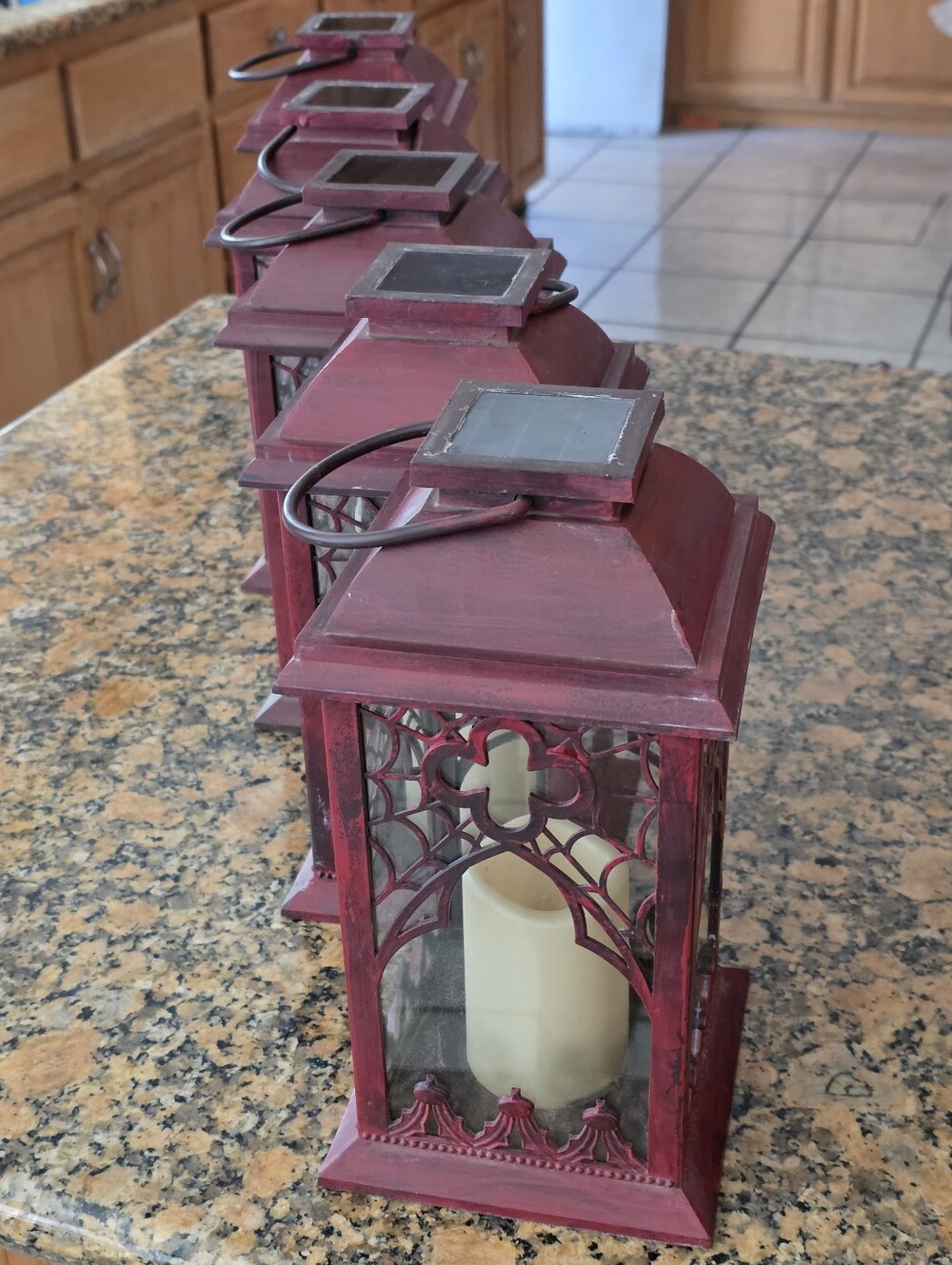 Decorative Red Lantern with Candle - Home Accents. Christmas/Halloween